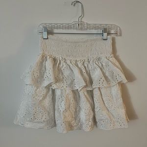 Ramy Brook tiered eyelet mini. White. Super cute, fun and feminine. Size medium
